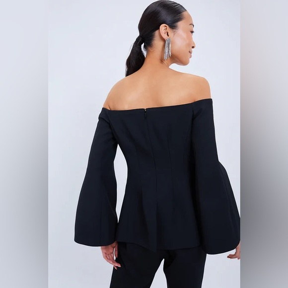 Tuckernuck Black Off the Shoulder Bria Blouse in Black size Small NWT - Picture 2 of 10